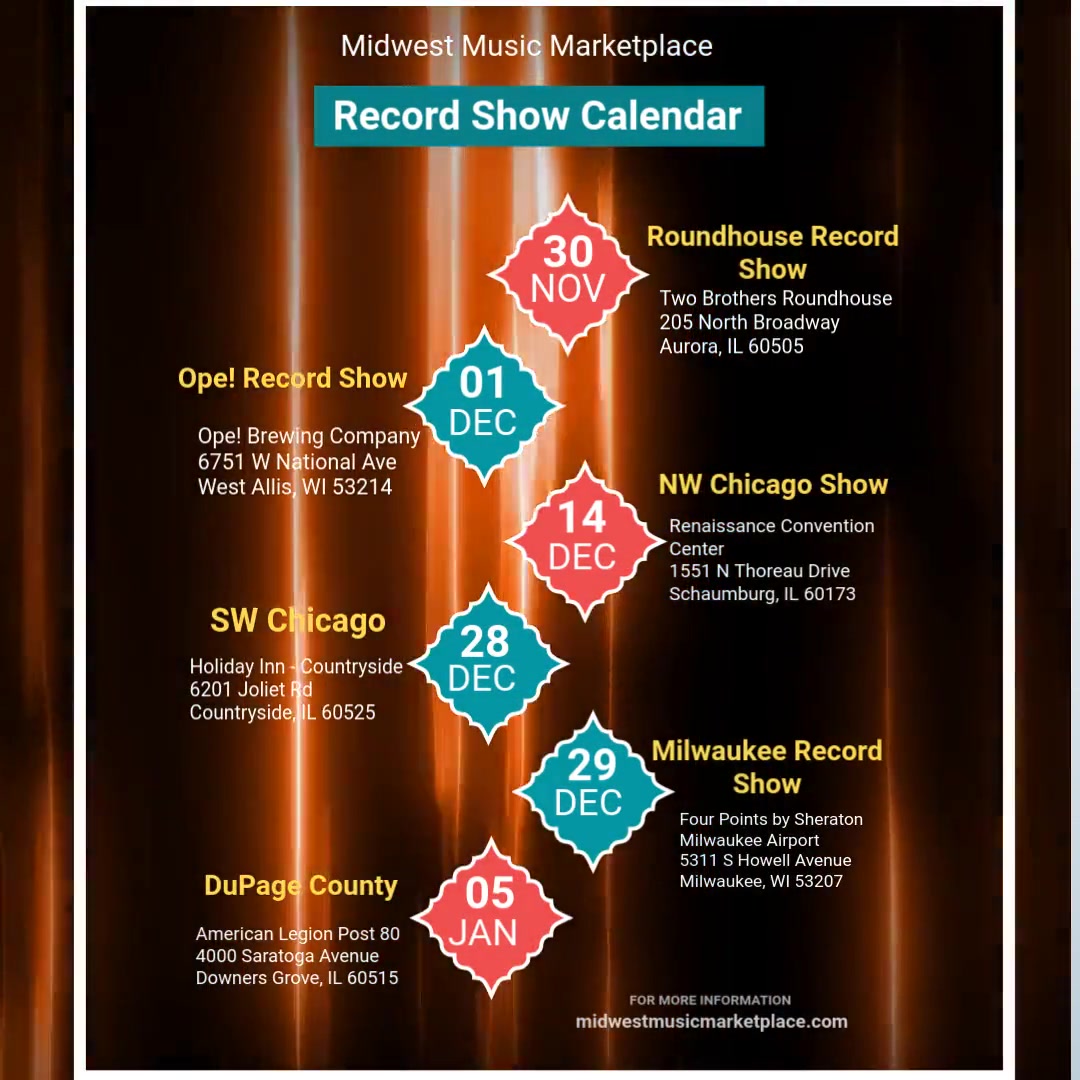 Calendar of upcoming shows. All text repeated in post.